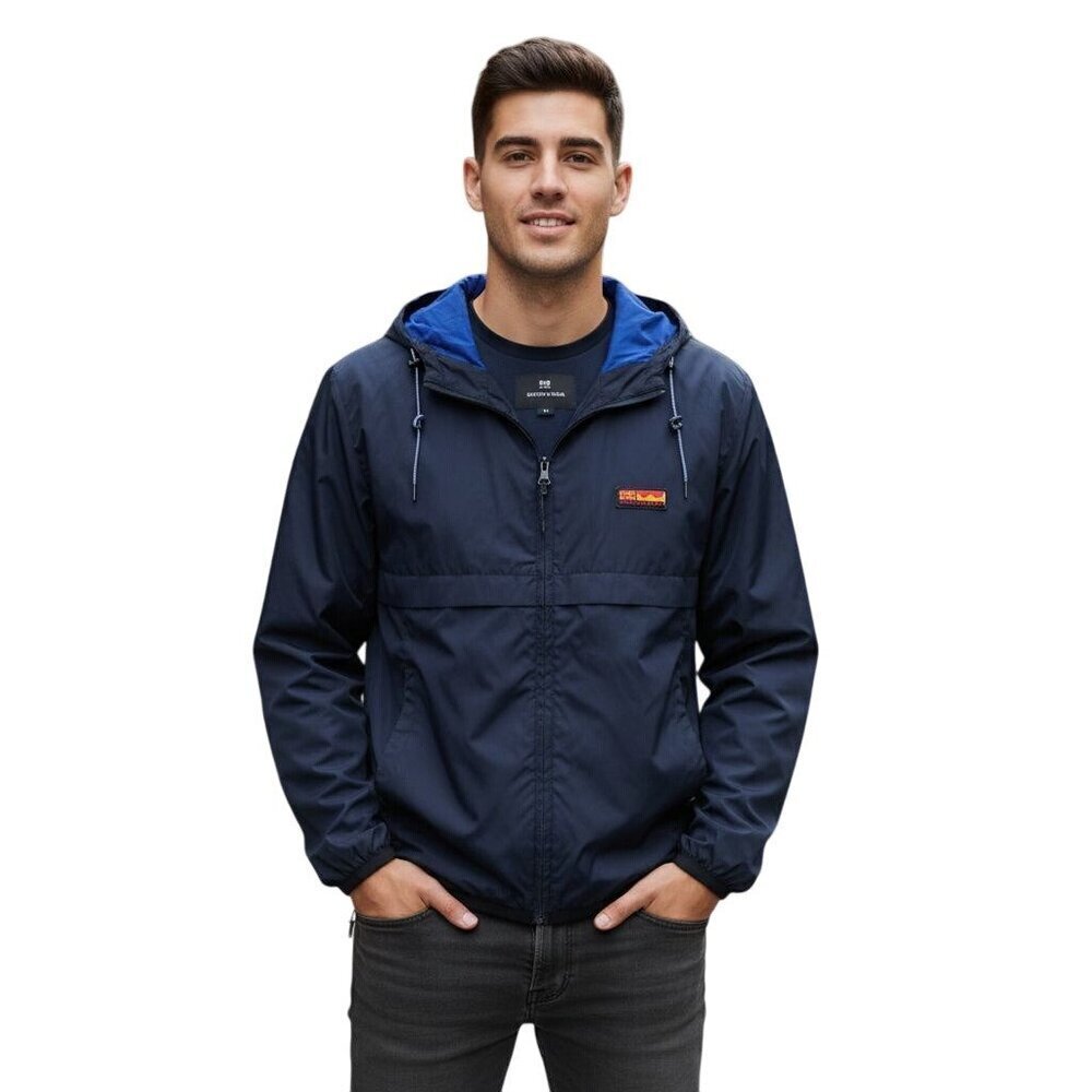 Scotch & Soda Classic Nylon Windbreaker Navy Jacket Size L
